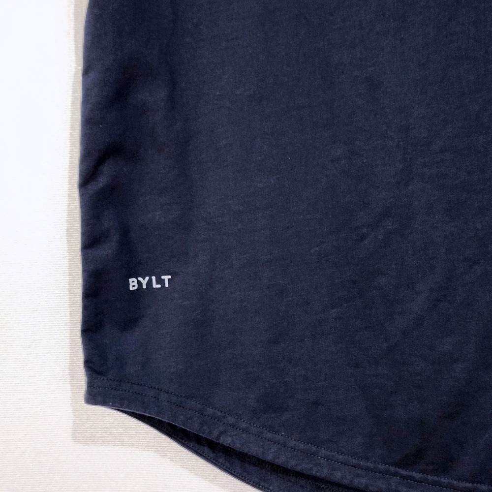 BYLT Premium Basics Drop Cut Striped Ringer Tee Shirt Mens XL Navy Blue White - Picture 4 of 7
